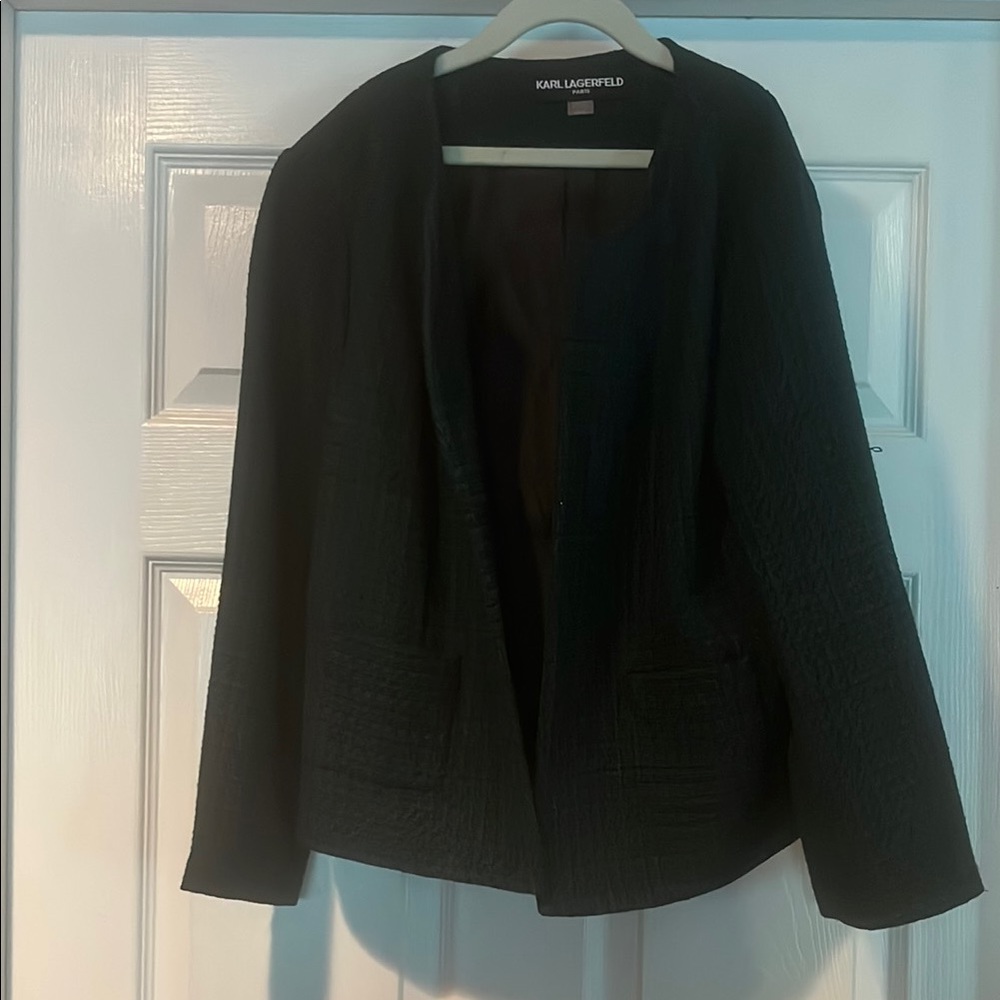 Karl Lagerfeld Black Blazer Classic Suit Jacket